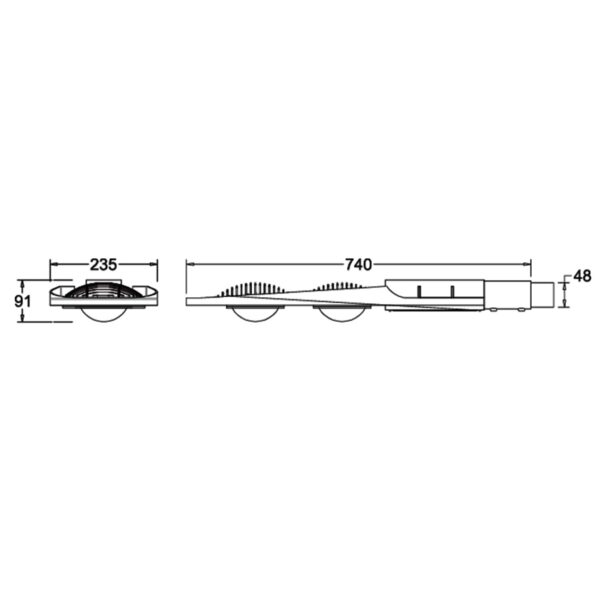 ขนาดโคมไฟถนน LED Street Light 40w (วอร์มไวท์) Lunar