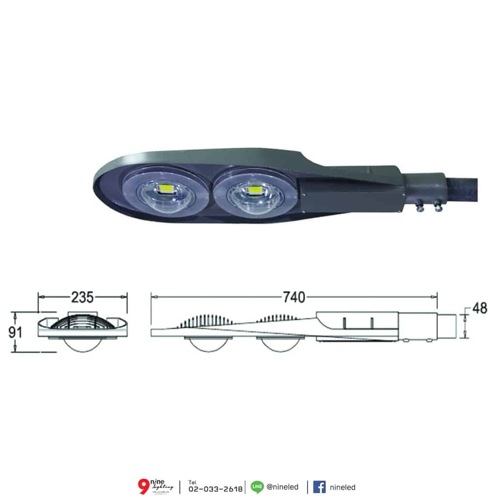 โคมไฟถนน LED Street Light Lumina 60w (เดย์ไลท์) Lunar