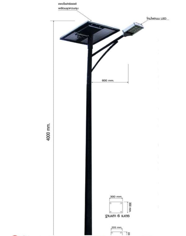 โคมไฟถนนโซล่าเซลล์ 30W GK-B W.L. lighting