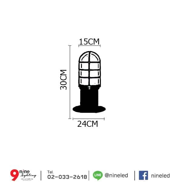 โคมไฟสนามหญ้า โป๊ะแก้วกรงนก รุ่น PU-810 (A)