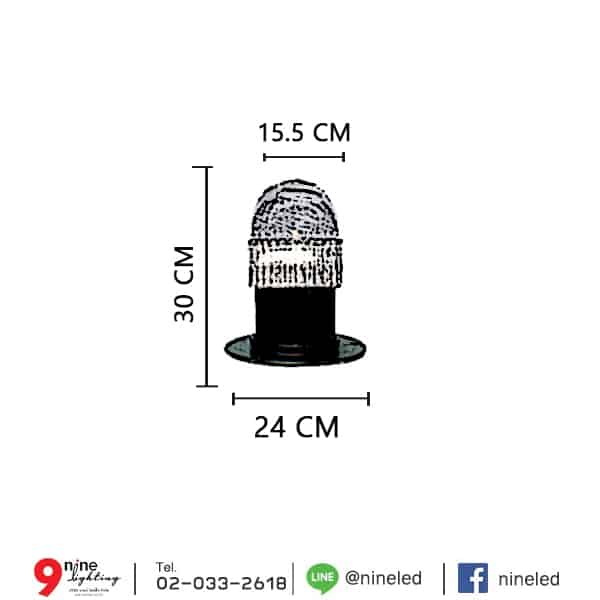 โคมไฟสนามหญ้า โป๊ะแก้วกลมสีนม รุ่น PU-217W (A)