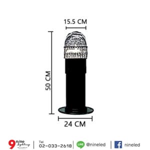 โคมไฟสนามหญ้า โป๊ะแก้วกลมสีนม รุ่น PU-217W (B)