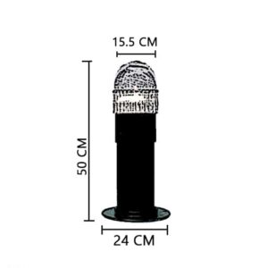 โคมไฟสนามหญ้า โป๊ะแก้วกลมสีนม รุ่น PU-217W (B)