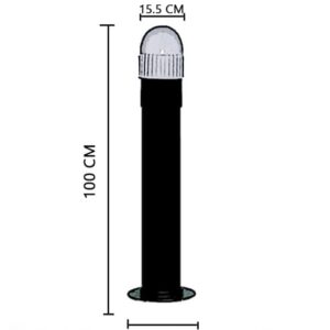 โคมไฟสนามหญ้า โป๊ะแก้วกลมสีนม รุ่น PU-217W (C)