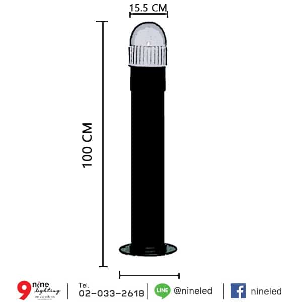 โคมไฟสนามหญ้า โป๊ะแก้วกลมสีนม รุ่น PU-217W (C)