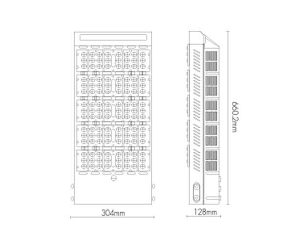 ขนาดโคมไฟถนน LED 150w ยี่ห้อ RICHLED (แสงขาว)