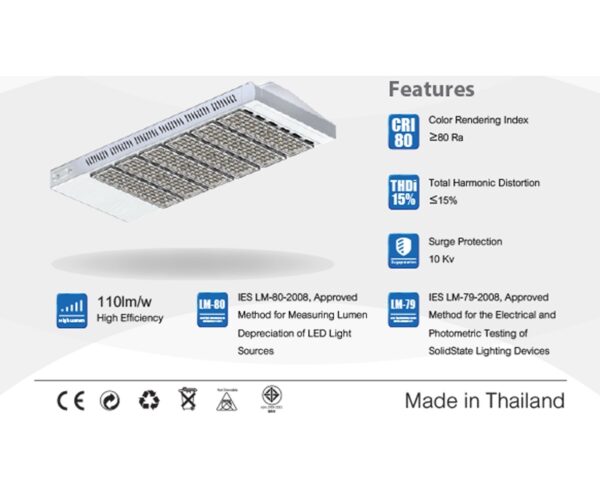 โคมไฟถนน LED 240w ยี่ห้อ RICHLED (แสงขาว)