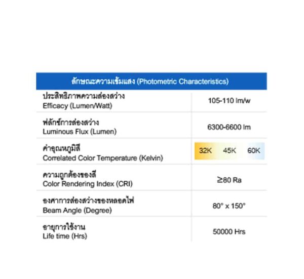 รายละเอียดโคมไฟถนน LED 60w ยี่ห้อ RICHLED (แสงขาว)