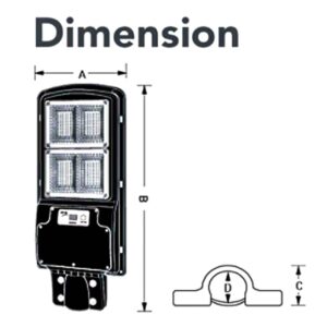 โคมไฟถนนโซล่าเซลล์ LED 30W รุ่น EVE SSL-04 Motion Sensor