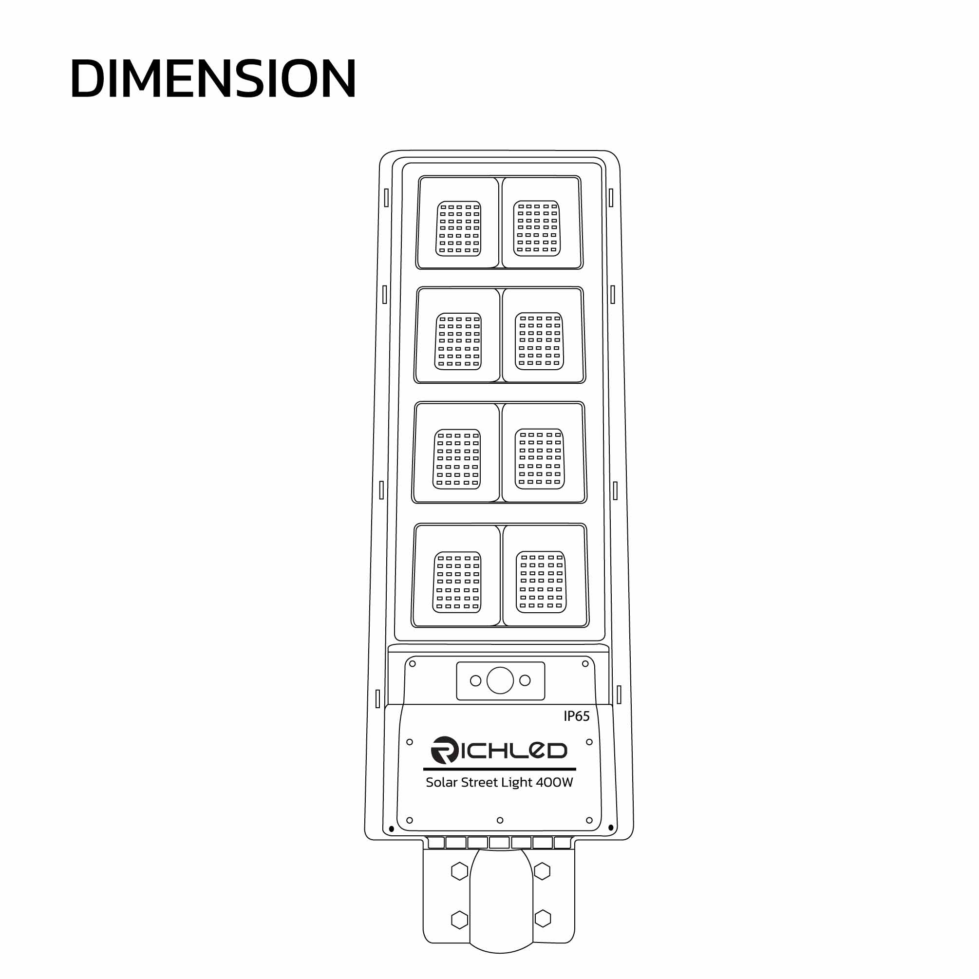 DIMENSION-โคมไฟถนนโซล่าเซลล์-LED-400W-RICHLED-SUNLIGHT